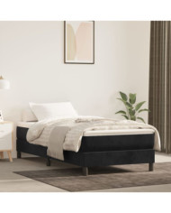 Matelas de lit à ressorts ensachés Noir 90x200x20 cm Velours | Mobilier & Déco