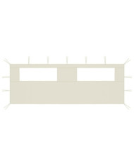 Paroi latérale de belvédère avec fenêtres 6x2 m Crème | Mobilier & Déco