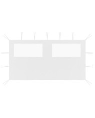 Paroi latérale de belvédère avec fenêtres 4x2 m Blanc | Mobilier & Déco
