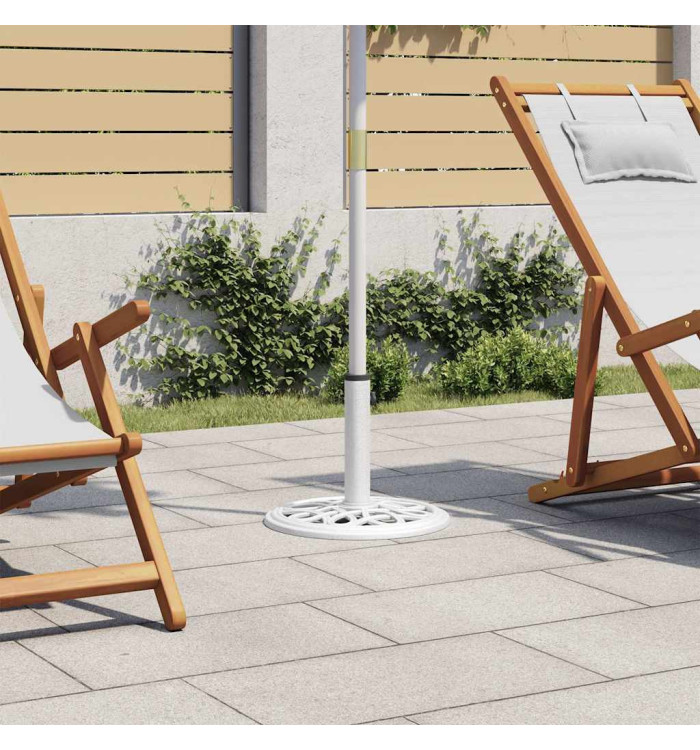 Socle de parasol Blanc 40x40x32 cm Fonte | Mobilier & Déco