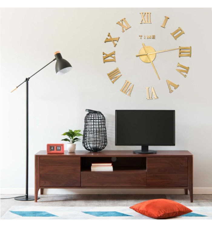 Horloge murale 3D Design moderne Doré 100 cm XXL | Mobilier & Déco
