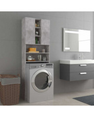Meuble pour machine à laver Gris béton 64x25,5x190 cm | Mobilier & Déco