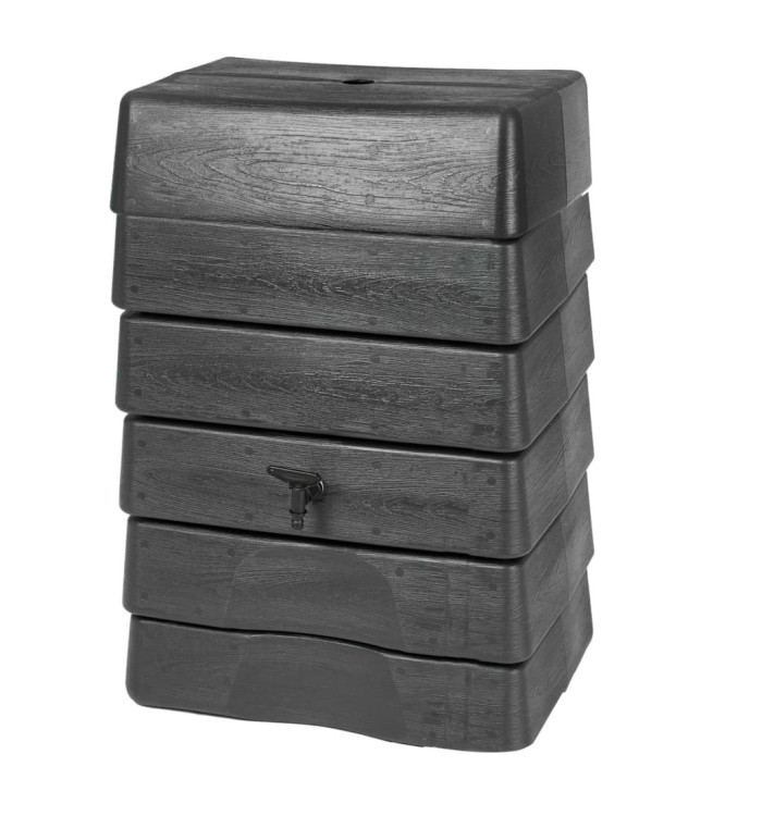 Nature Baril d'eau de pluie 168 L Anthracite | Mobilier & Déco