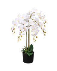 Plante artificielle avec pot Orchidée 75 cm Blanc | Mobilier & Déco