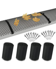 Maille de gouttière 4 pcs avec clips PEHD 1,08 ㎡ | Mobilier & Déco