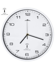 Horloge murale radioguidée avec mouvement à quartz 31 cm Blanc | Mobilier & Déco