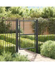 Portail en maille de jardin Acier galvanisé 100 x 175 cm Gris | Mobilier & Déco