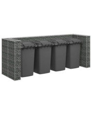 Mur en gabion pour poubelles Acier galvanisé 320x100x120 cm | Mobilier & Déco