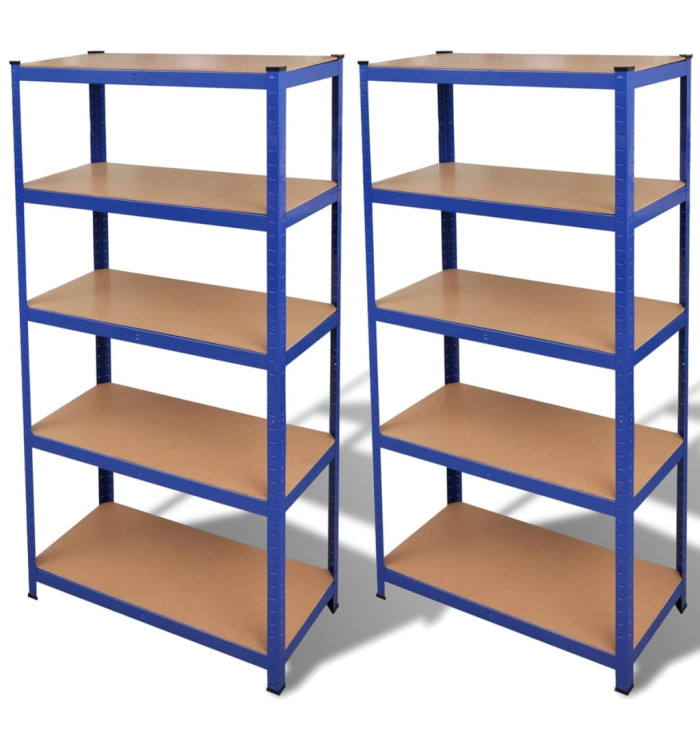 Étagère de rangement 2 pcs Bleu | Mobilier & Déco