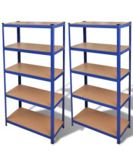 Étagère de rangement 2 pcs Bleu | Mobilier & Déco