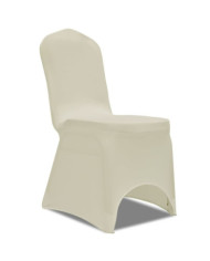 Housse de chaise extensible 100 pcs Couleur crème | Mobilier & Déco