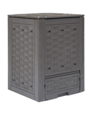 Composteur de jardin Marron 60x60x83 cm 300 L Plastique rotin | Mobilier & Déco
