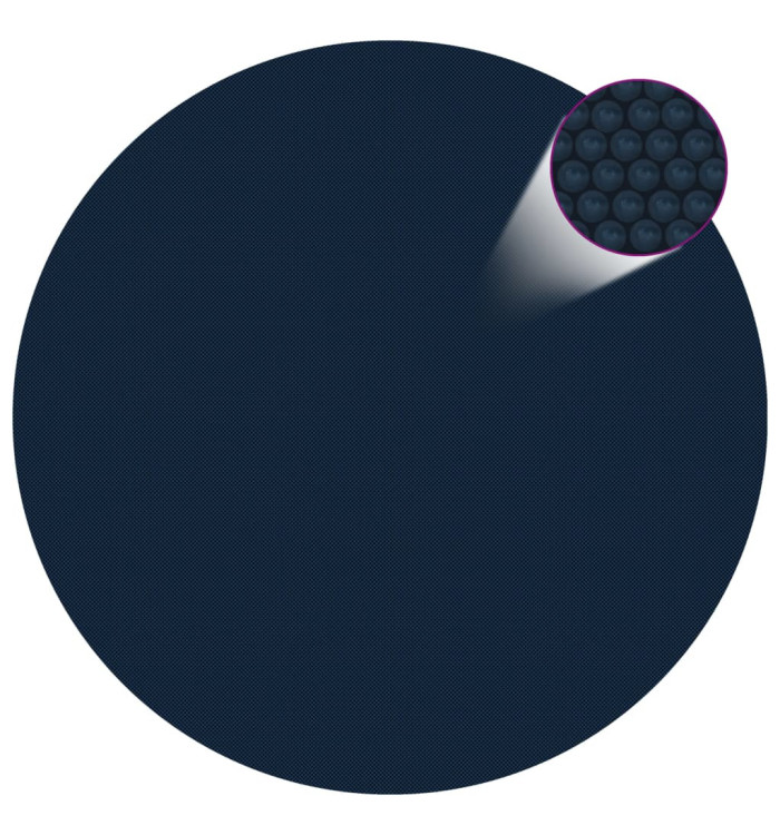 Film solaire de piscine flottant PE 250 cm Noir et bleu | Mobilier & Déco