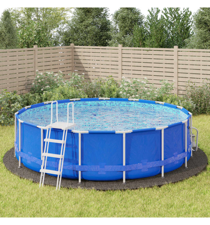 Bâche de piscine gris clair Ø550 cm géotextile polyester | Mobilier & Déco