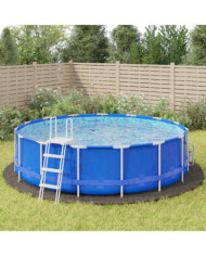 Bâche de piscine gris clair Ø550 cm géotextile polyester | Mobilier & Déco