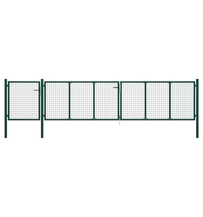 Portail de jardin Acier 500 x 100 cm Vert | Mobilier & Déco