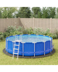 Bâche de piscine gris clair Ø458 cm géotextile polyester | Mobilier & Déco