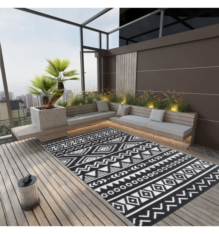 Tapis d'extérieur ARAKIL Noir 190x290 cm PP | Mobilier & Déco