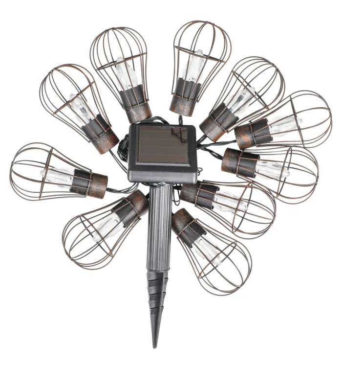 HI Guirlande lumineuse à LED solaire de jardin 10 ampoules 5,5 cm | Mobilier & Déco