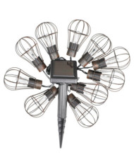 HI Guirlande lumineuse à LED solaire de jardin 10 ampoules 5,5 cm | Mobilier & Déco