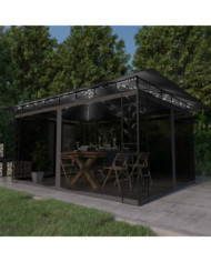 Tonnelle avec moustiquaire et lumières LED 4x3x2,73m Anthracite | Mobilier & Déco
