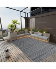 Tapis d'extérieur ARAKIL anthracite 140x200 cm PP | Mobilier & Déco