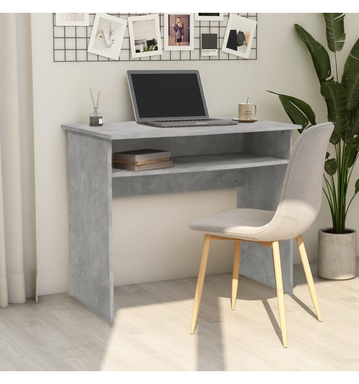 Bureau Gris béton 90x50x74 cm Bois d'ingénierie | Mobilier & Déco