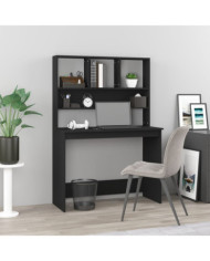 Bureau avec étagères Noir 102x45x148 cm Bois d'ingénierie | Mobilier & Déco