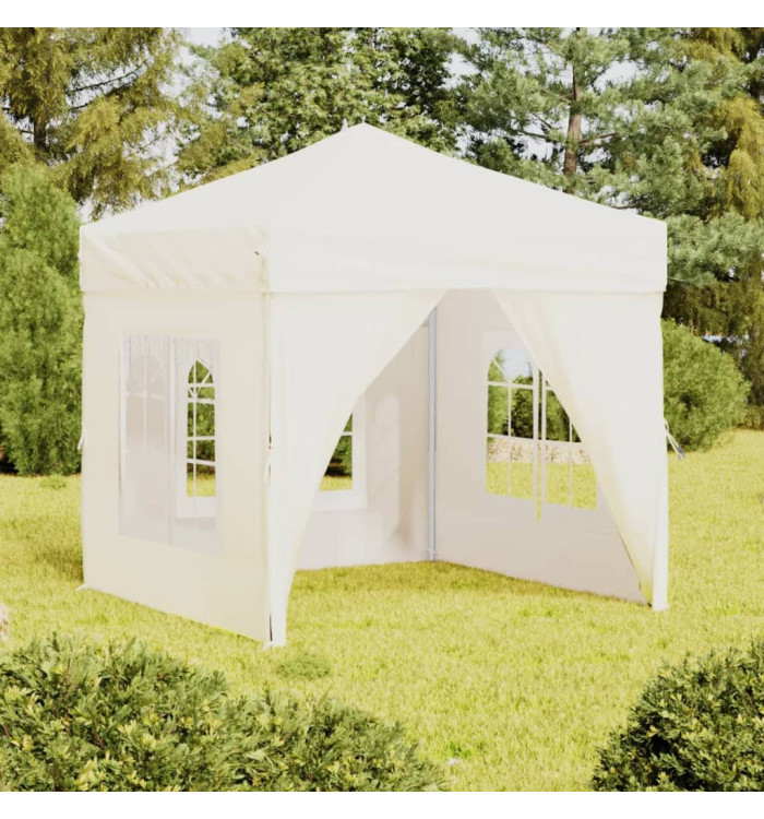 Tente de réception pliable avec parois Crème 2x2 m | Mobilier & Déco