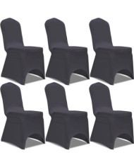 Housse de chaise extensible 6 pcs anthracite | Mobilier & Déco