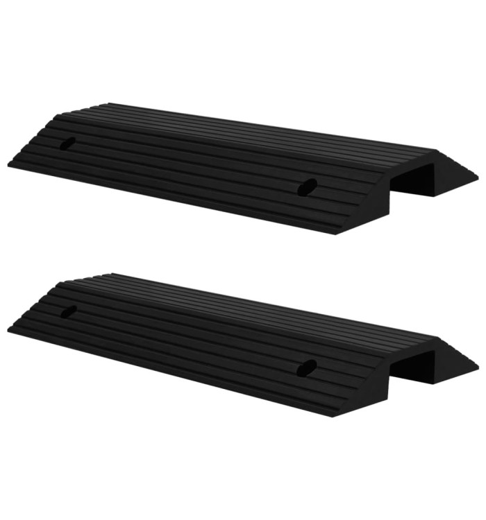 Rampes de seuil de pont 2 pcs 80x40x8 cm Caoutchouc | Mobilier & Déco