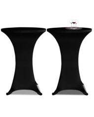 Housses élastiques de table Ø 80 cm Noir 2 pcs | Mobilier & Déco