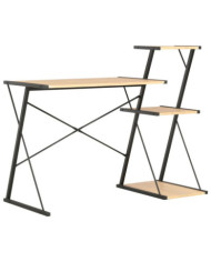 Bureau avec étagère Noir et chêne 116x50x93 cm | Mobilier & Déco