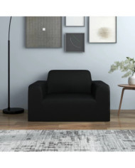 Housse extensible de canapé Noir Jersey de polyester | Mobilier & Déco