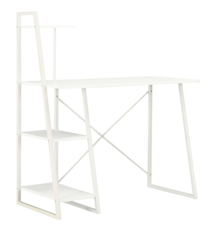 Bureau avec étagère Blanc 102x50x117 cm | Mobilier & Déco