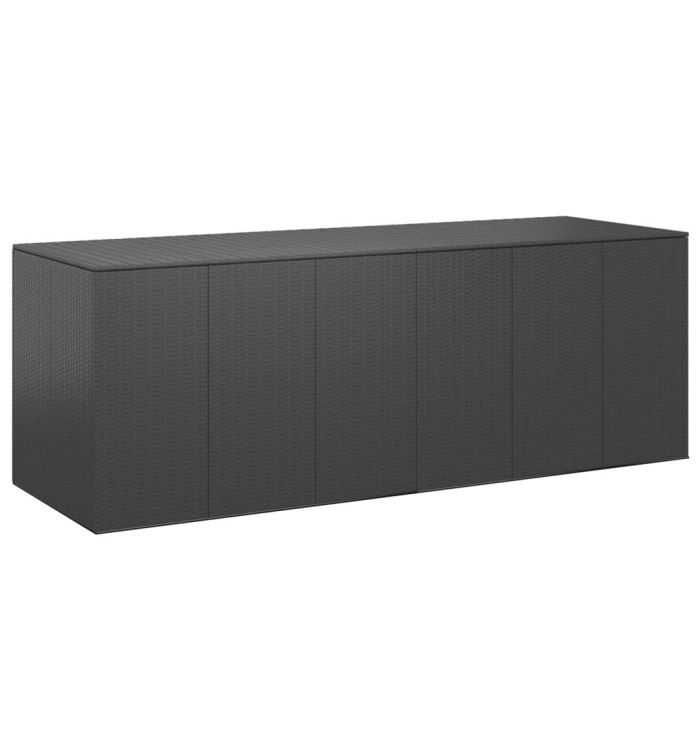 Boîte à coussins de jardin Résine tressée 291x100,5x104 cm Noir | Mobilier & Déco