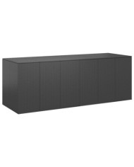 Boîte à coussins de jardin Résine tressée 291x100,5x104 cm Noir | Mobilier & Déco