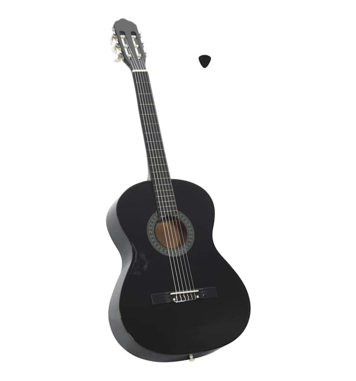 Guitare classique pour débutants Noir 4/4 39" Tilleul | Mobilier & Déco