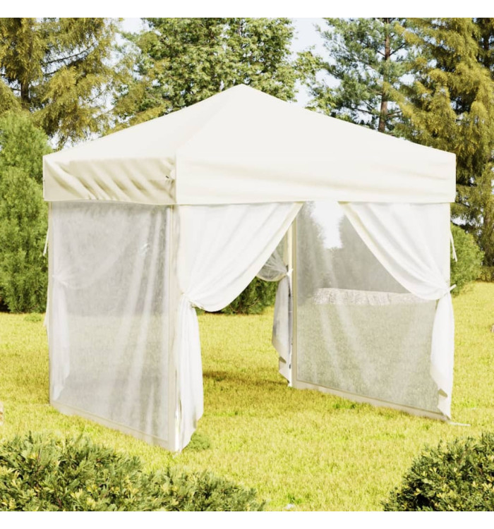 Tente de réception pliable avec parois Crème 2x2 m | Mobilier & Déco