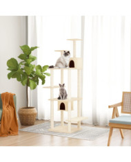 Arbre à chat avec griffoirs en sisal Crème 176 cm | Mobilier & Déco