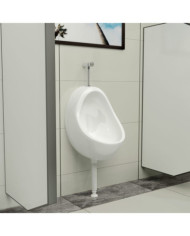 Urinoir suspendu avec valve de chasse d'eau Céramique Blanc | Mobilier & Déco