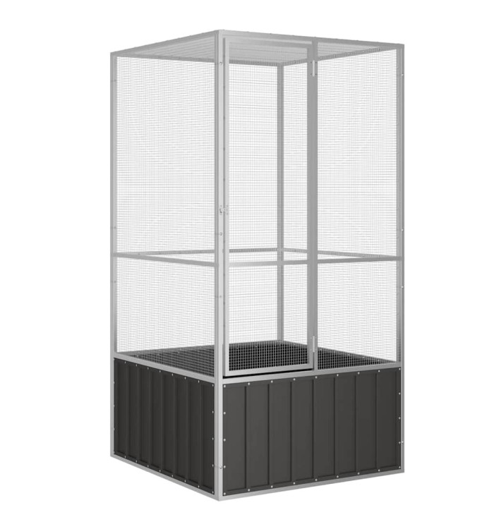 Cage à oiseaux Anthracite 111x107x211,5 cm Acier galvanisé | Mobilier & Déco