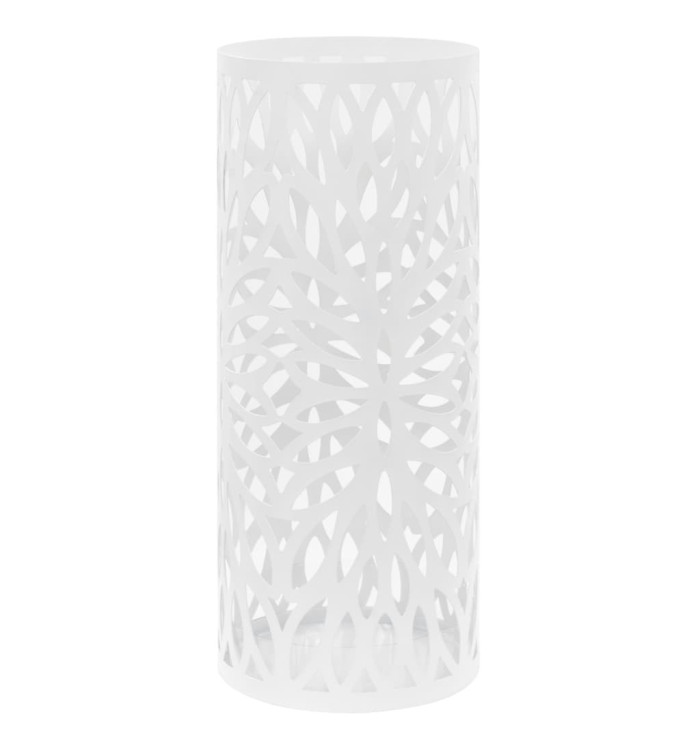 Porte-parapluie Feuilles Acier Blanc | Mobilier & Déco