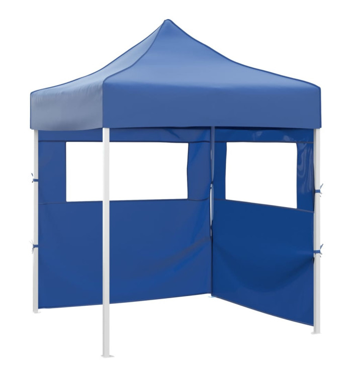 Tente de réception pliable avec 2 parois 2x2 m Acier Bleu | Mobilier & Déco