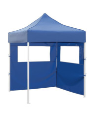 Tente de réception pliable avec 2 parois 2x2 m Acier Bleu | Mobilier & Déco