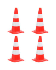 Cônes de signalisation réfléchissants 4 pcs Rouge et blanc 50cm | Mobilier & Déco
