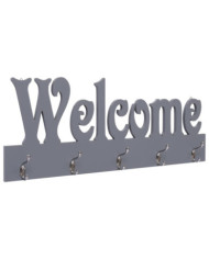 Porte-manteau mural WELCOME Gris 74x29,5 cm | Mobilier & Déco
