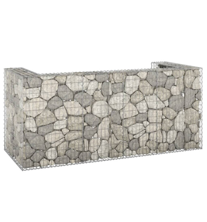 Mur en gabion pour poubelles Acier galvanisé 254x100x110 cm | Mobilier & Déco