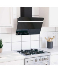 Hotte murale 60 cm Acier et verre trempé Noir | Mobilier & Déco