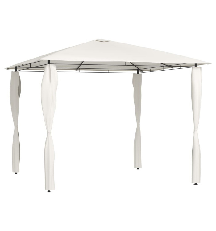 Belvédère avec revêtement de poteaux 3x3x2,6 m Crème 160 g/m² | Mobilier & Déco